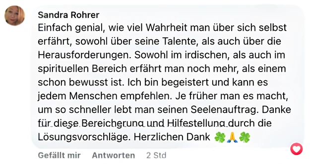 Sandra Hirsch Erfahrungsbericht 3 – Begeisterte Rückmeldung zum Report